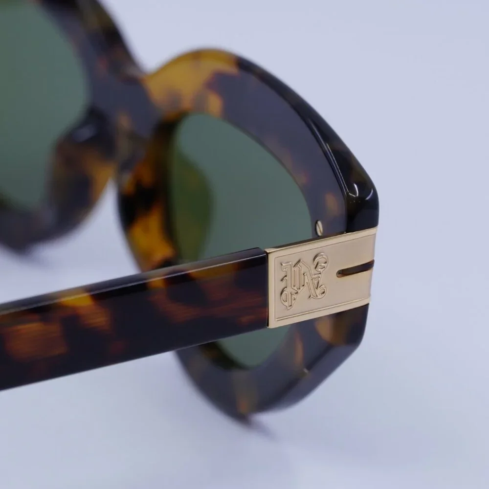 Palm Angels PERI10F MIRACLE 6055 Sunglasses Havana Cat Eye Frame, Green Lenses